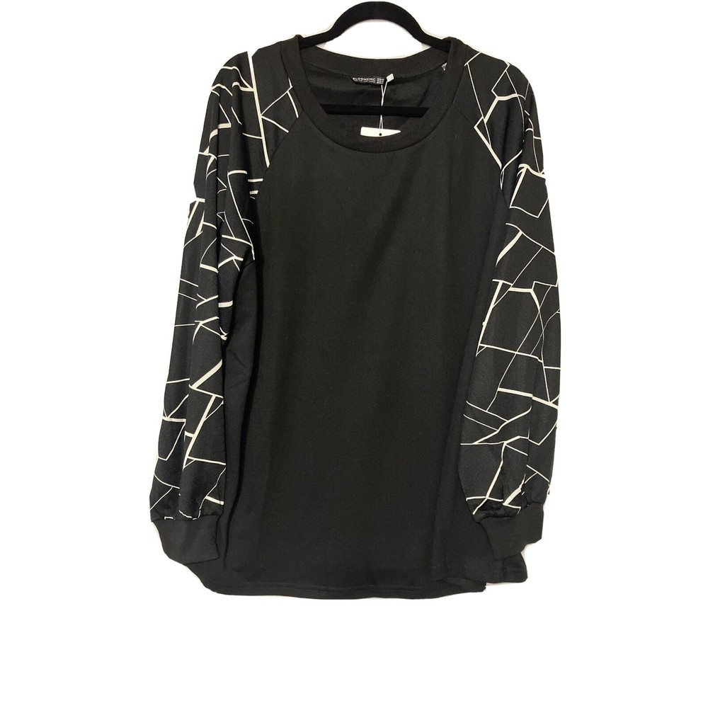 Bloomchic Long Sleeve Top Black Long Sleeve Black White Size 18/20 Free Ship